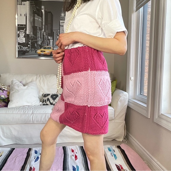 Redesigned heart granny square knit short skirt - Picture 8 of 15